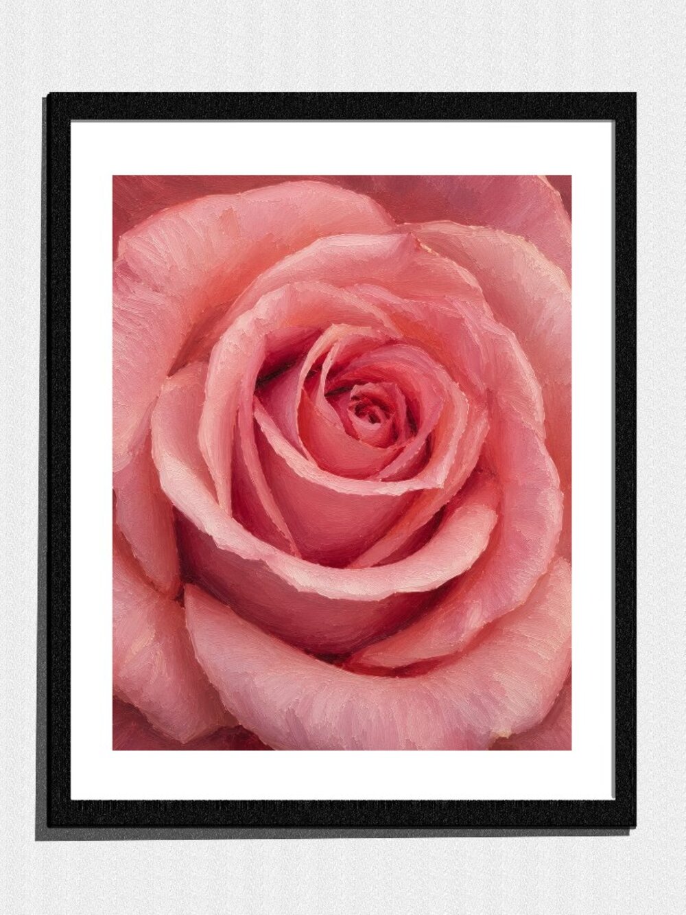 Art Print, Pink Rose Victorian Botanical